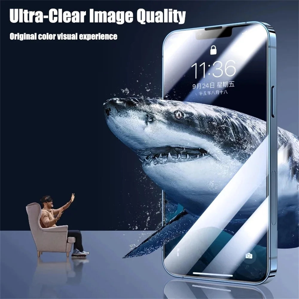 3 Pieces Tempered Glass for Iphone 18 17 16 15 14 13 12 11 Pro Max Screen Protector for Iphone 17E 16E 12 13 Mini Film with Black Edge