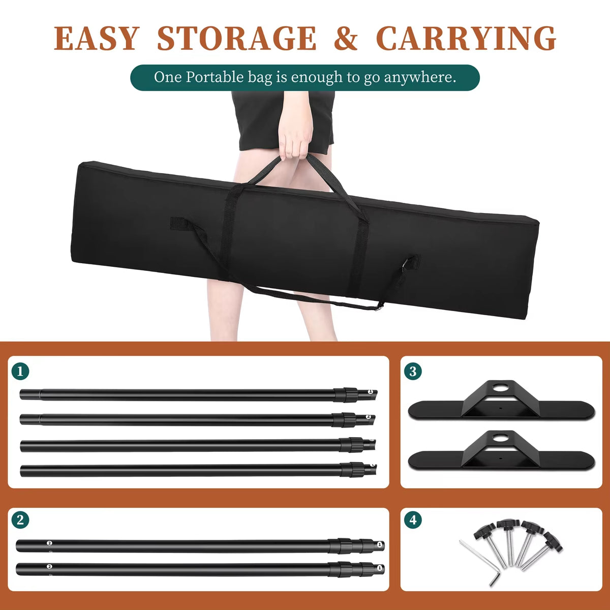 Double-Crossbar Backdrop Background Stand Frame Support System for Photography Photo Studio Video Muslin Green Screen