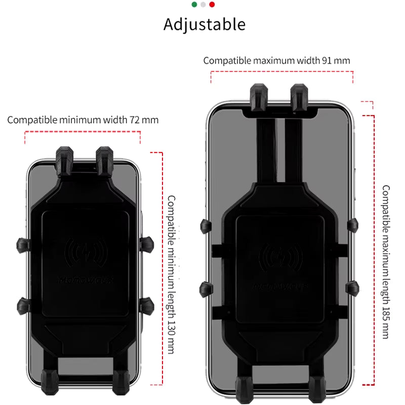 Motorcycle Wireless Charging Phone Holder Cradle 3.0 Quick Charger GPS Moto Support Cellphone Handlebar Mount for 4-7 Inch Phone