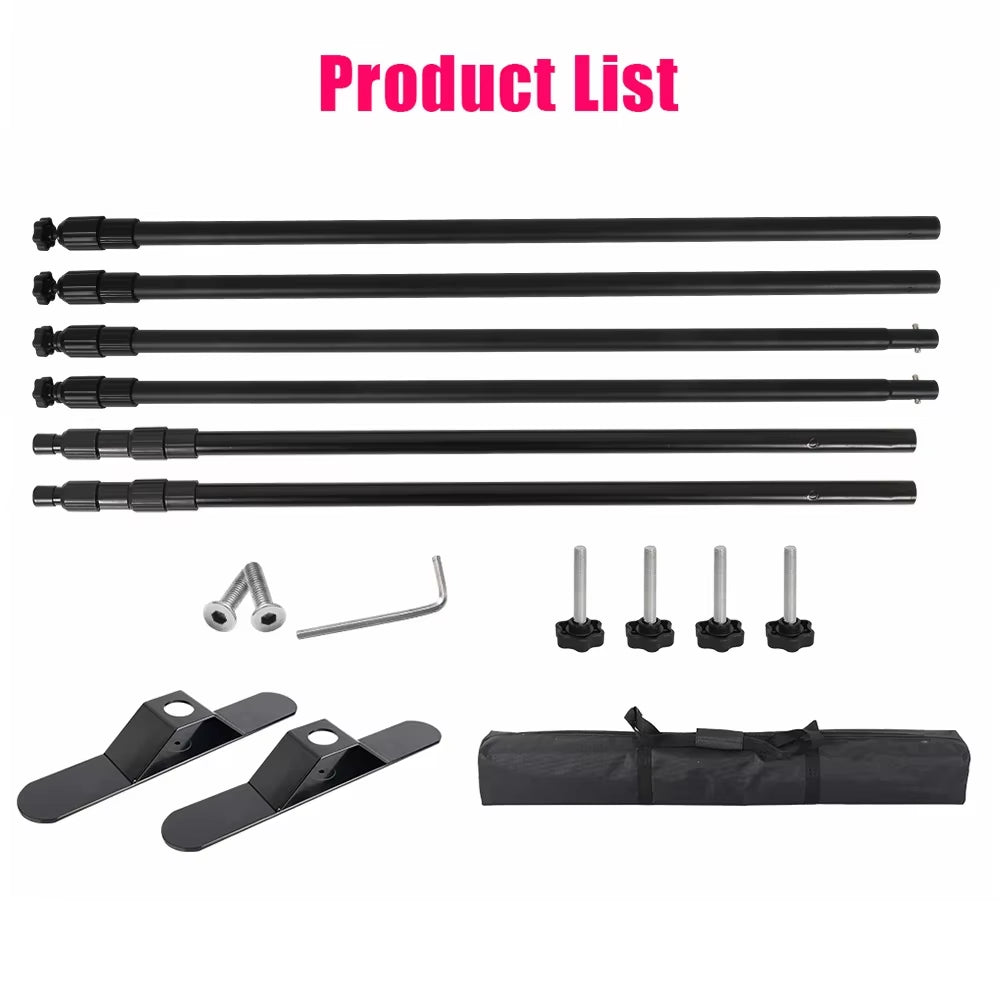 Double-Crossbar Backdrop Background Stand Frame Support System for Photography Photo Studio Video Muslin Green Screen