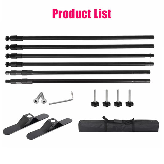 Double-Crossbar Backdrop Background Stand Frame Support System for Photography Photo Studio Video Muslin Green Screen