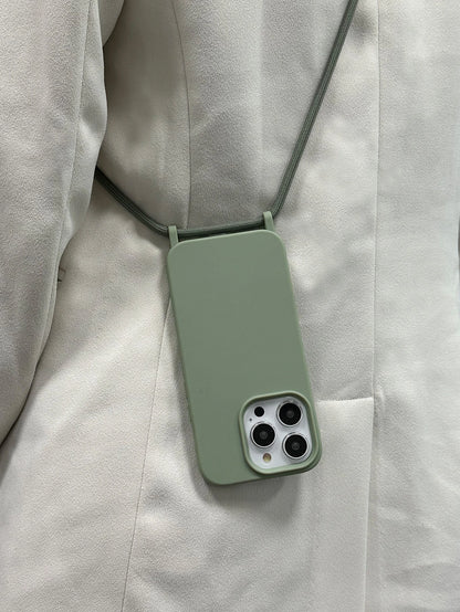 Alloy Luxury Lanyard Style Premium Quality Solid Color Phone Case with Metal Bead Lanyard Strap, Compatible with Iphone 16/16E/15/14/13/12/11 Pro Max Plus/16E, Waterproof, Shockproof, Anti-Fall, Anti-Scratch, Spring
