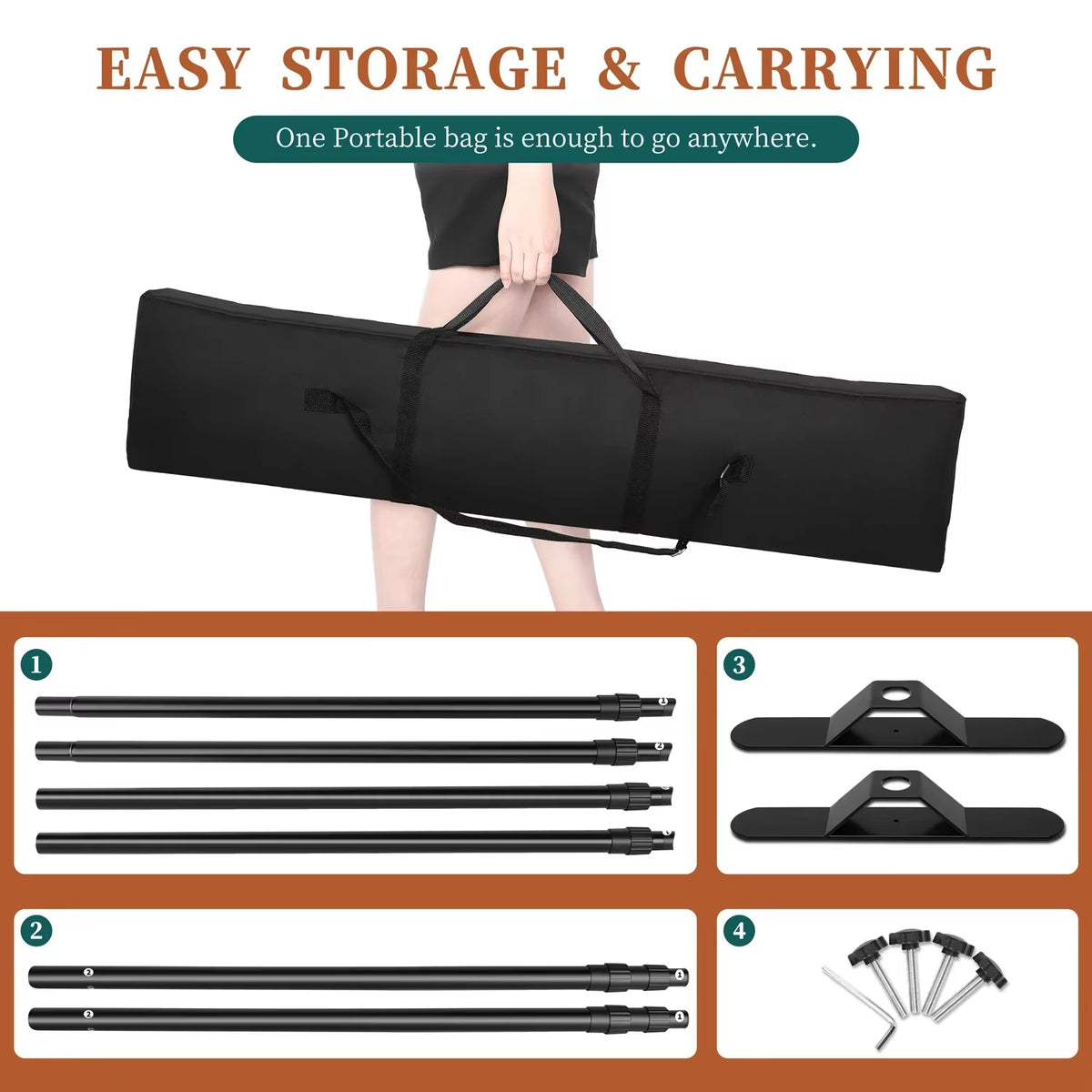 Double-Crossbar Backdrop Background Stand Frame Support System for Photography Photo Studio Video Muslin Green Screen